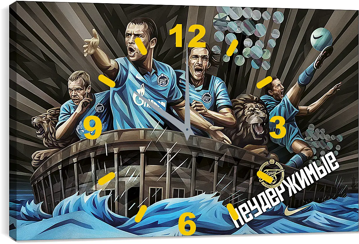 Часы картина - ФК Зенит Санкт-Петербург. FC Zenit St. Petersburg