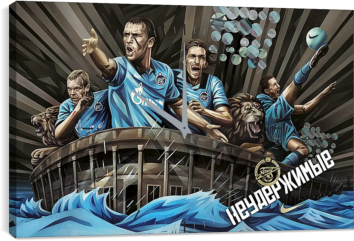 Часы картина - ФК Зенит Санкт-Петербург. FC Zenit St. Petersburg