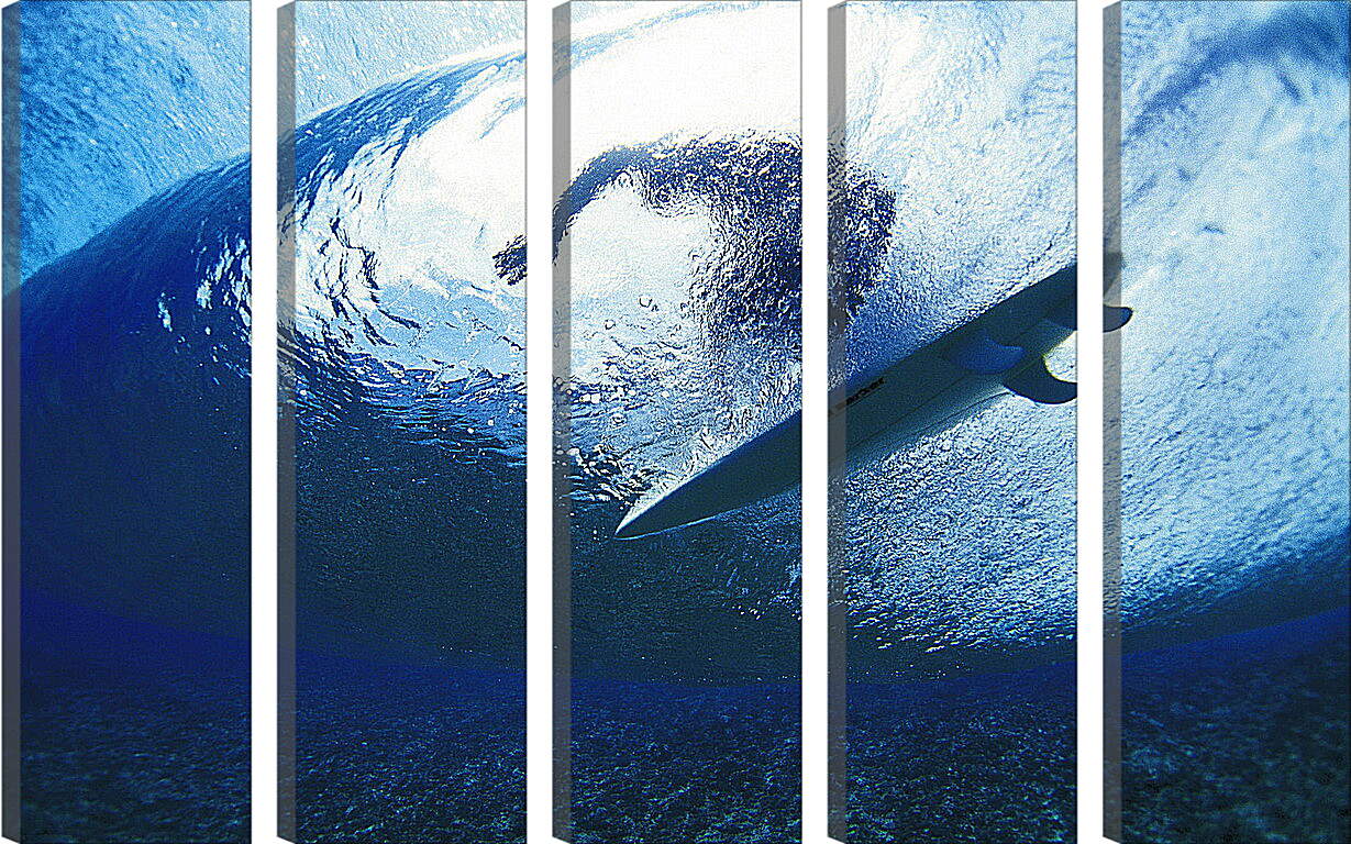Модульная картина - Вид на серфингиста из-под воды