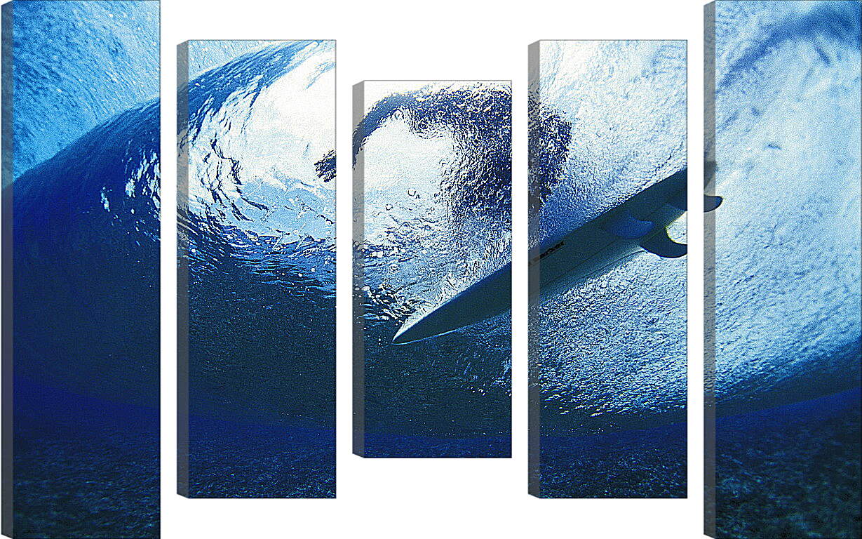 Модульная картина - Вид на серфингиста из-под воды