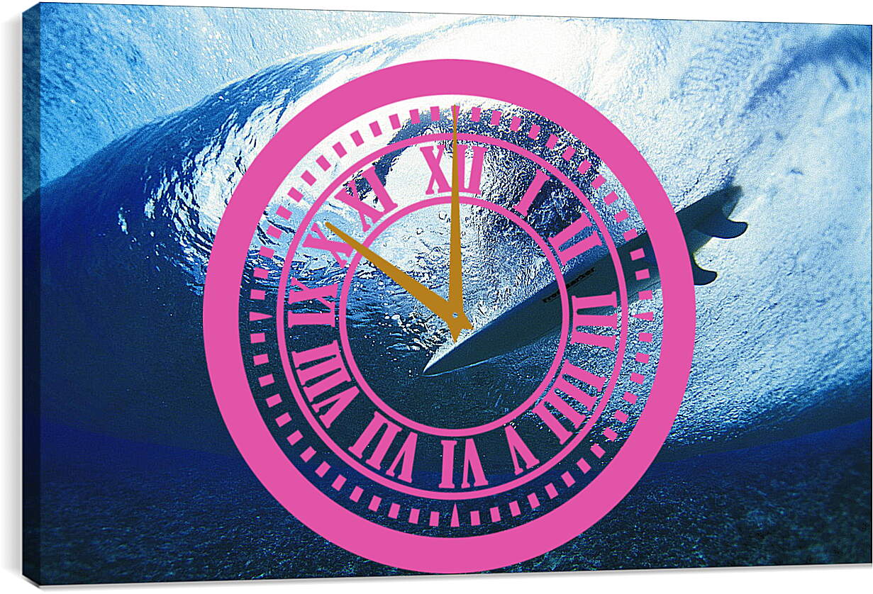 Часы картина - Вид на серфингиста из-под воды