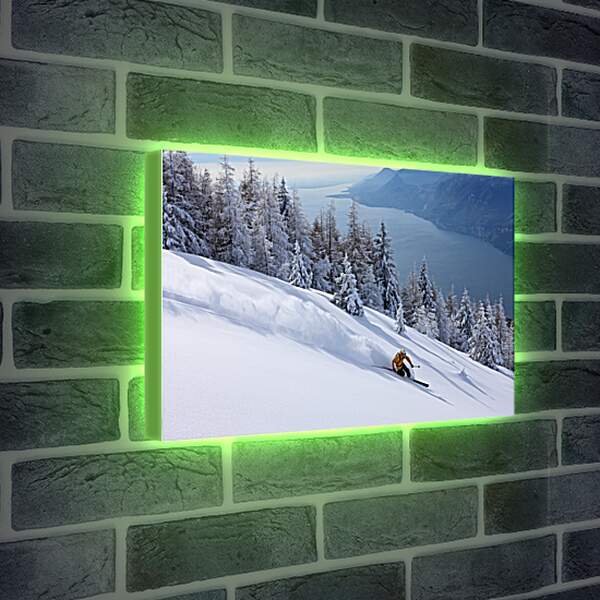 Лайтбокс световая панель - Спускаясь по белоснежно снегу