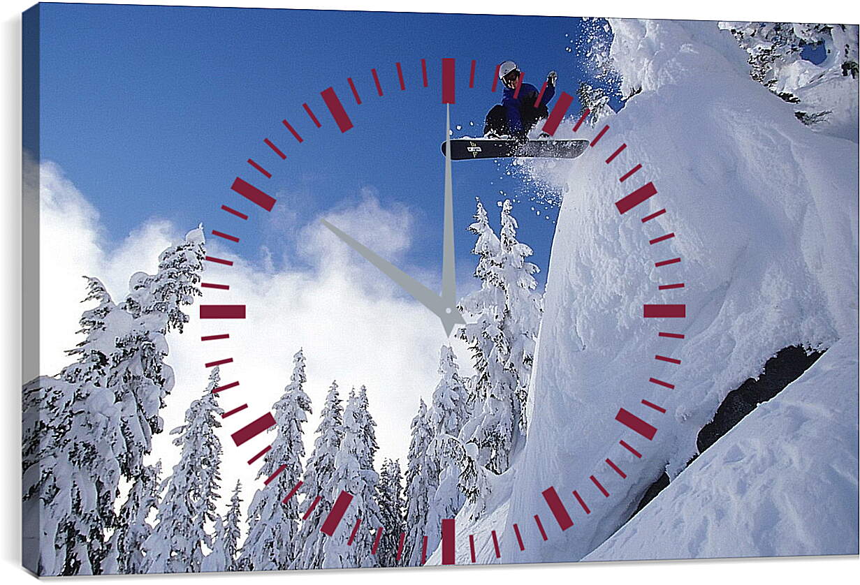 Часы картина - Прыжок на сноуборде