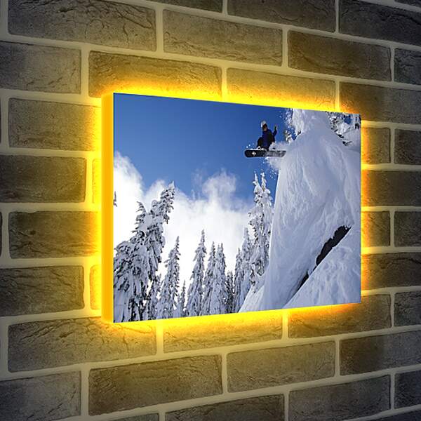 Лайтбокс световая панель - Прыжок на сноуборде