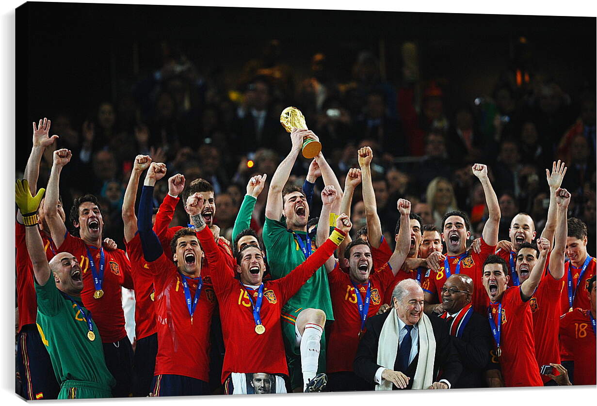 Постер и плакат - Сборная Испании чемпионы мира по футболу