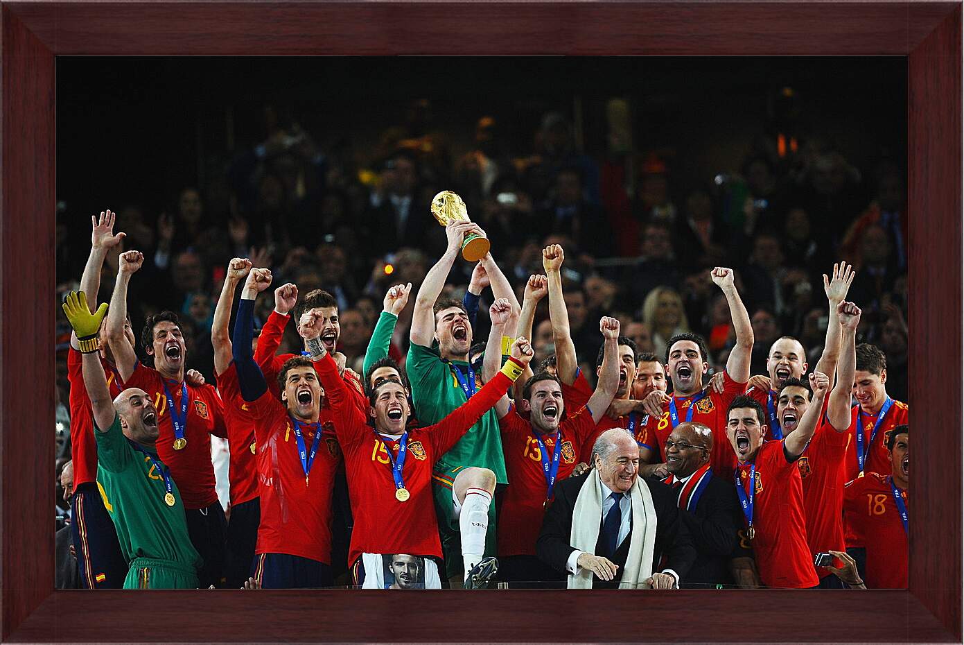 Картина в раме - Сборная Испании чемпионы мира по футболу