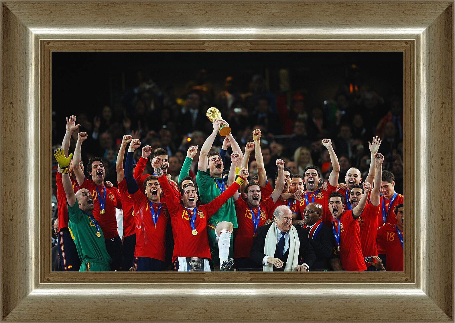 Картина в раме - Сборная Испании чемпионы мира по футболу