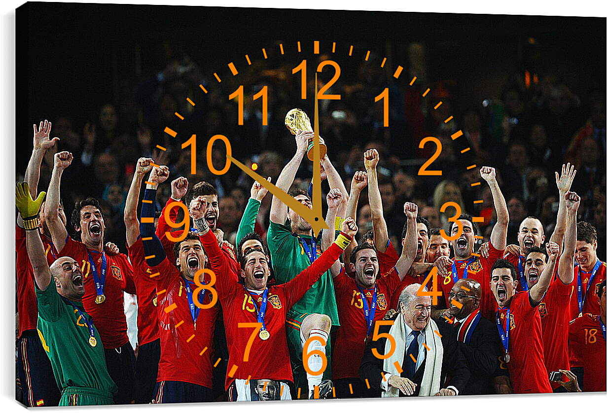 Часы картина - Сборная Испании чемпионы мира по футболу