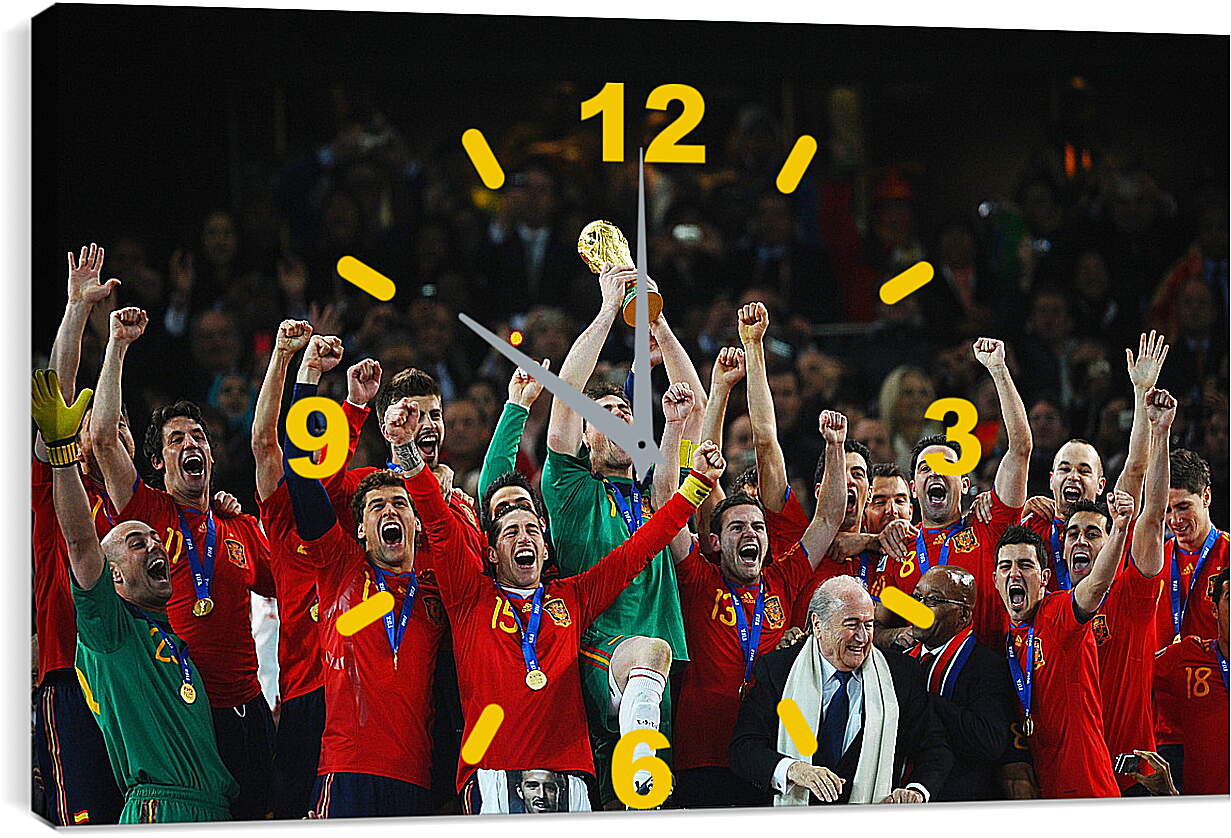 Часы картина - Сборная Испании чемпионы мира по футболу