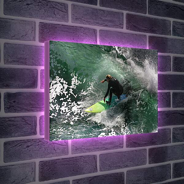 Лайтбокс световая панель - Сёрфингист в комбинезоне