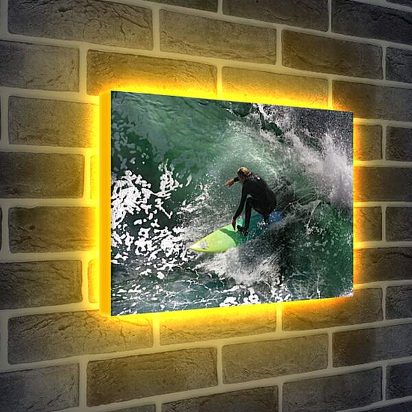 Лайтбокс световая панель - Сёрфингист в комбинезоне