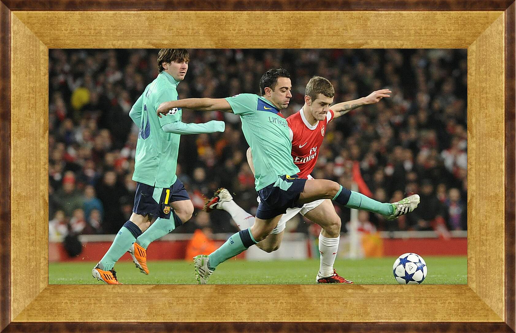 Картина в раме - Лионель Месси и Хави против Арсенала