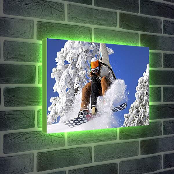 Лайтбокс световая панель - Прыжок рыжего сноубордиста