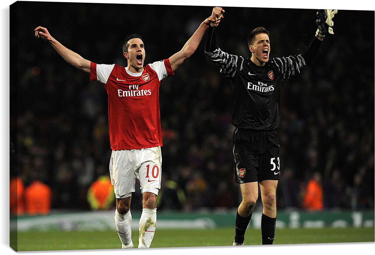 Постер и плакат - Футболисты Арсенала радуются
