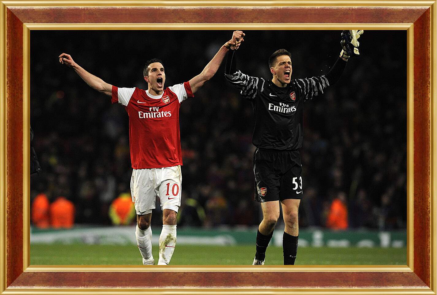 Картина в раме - Футболисты Арсенала радуются