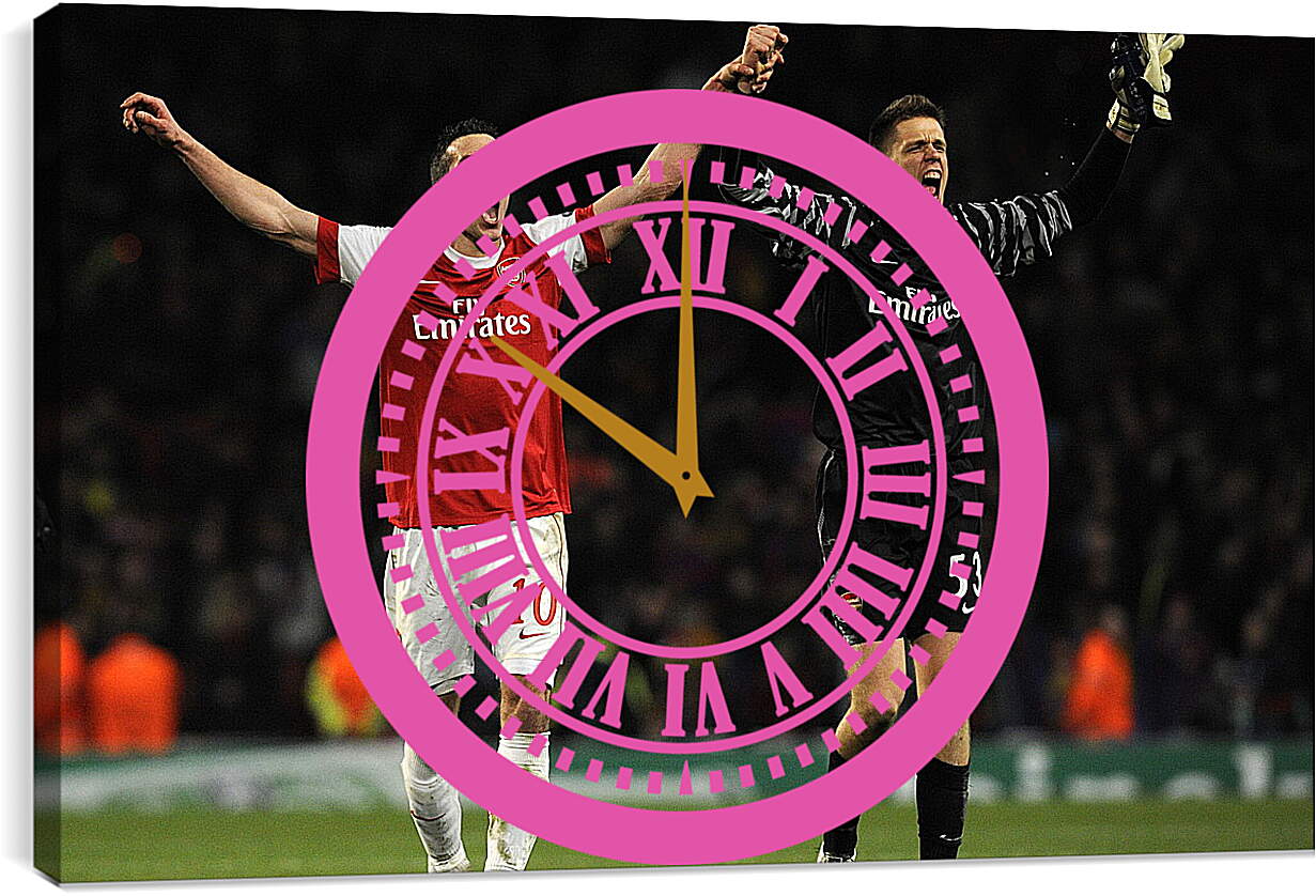 Часы картина - Футболисты Арсенала радуются