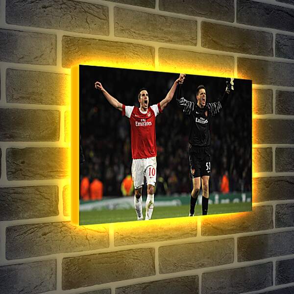 Лайтбокс световая панель - Футболисты Арсенала радуются