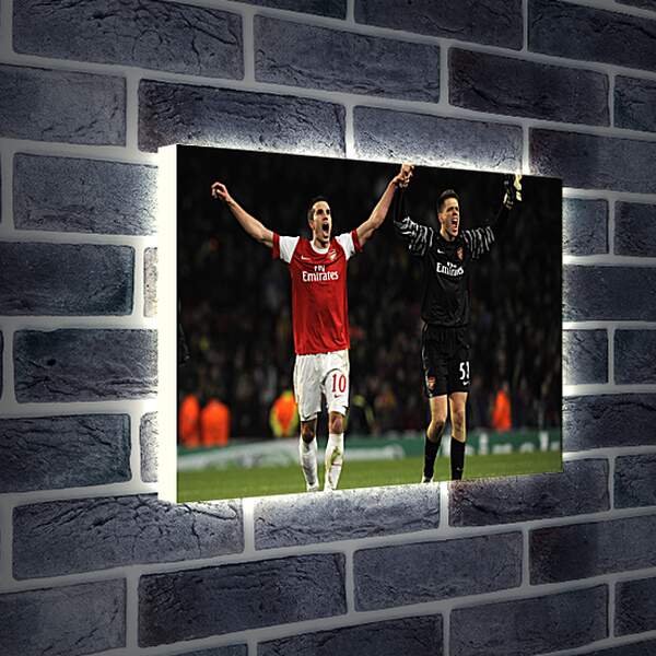 Лайтбокс световая панель - Футболисты Арсенала радуются
