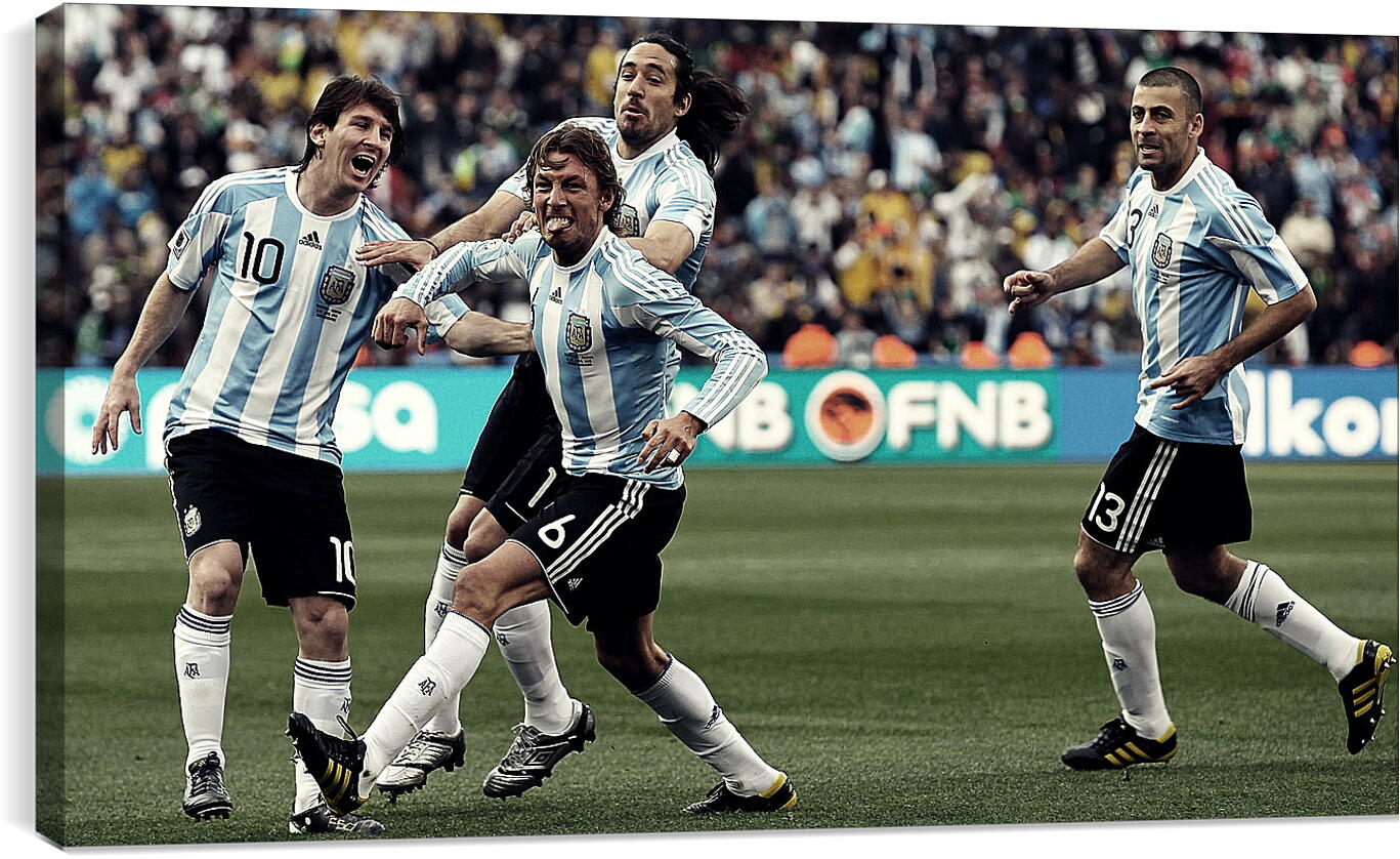 Постер и плакат - Месси радуется голу в сборной Аргентины