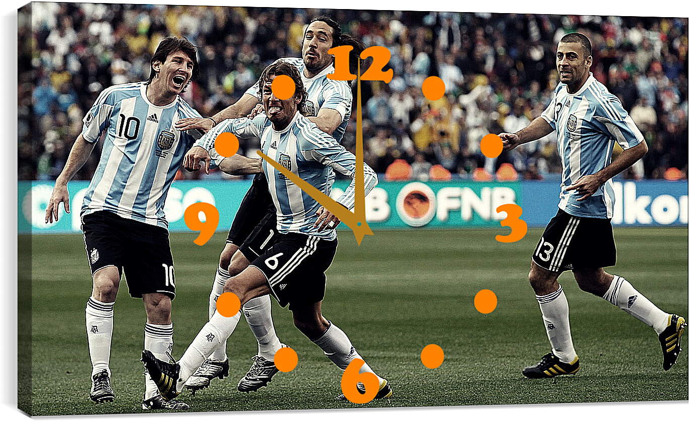 Часы картина - Месси радуется голу в сборной Аргентины