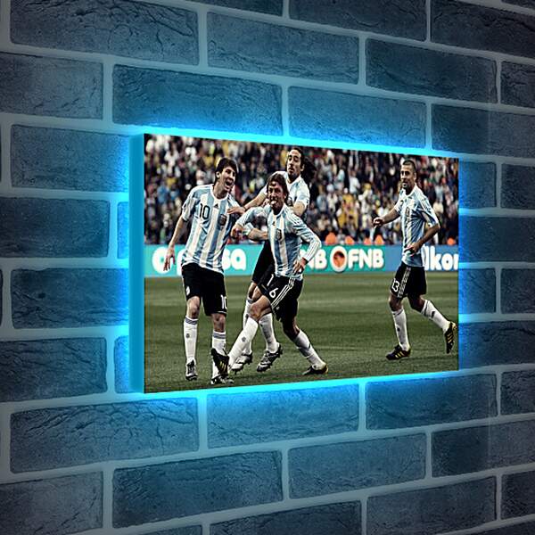 Лайтбокс световая панель - Месси радуется голу в сборной Аргентины