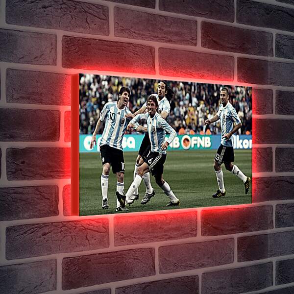 Лайтбокс световая панель - Месси радуется голу в сборной Аргентины