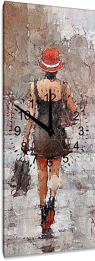 Часы картина - Девушка на пути к дому