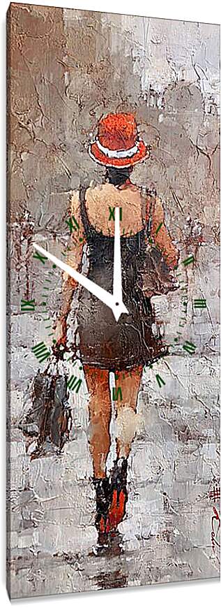 Часы картина - Девушка на пути к дому