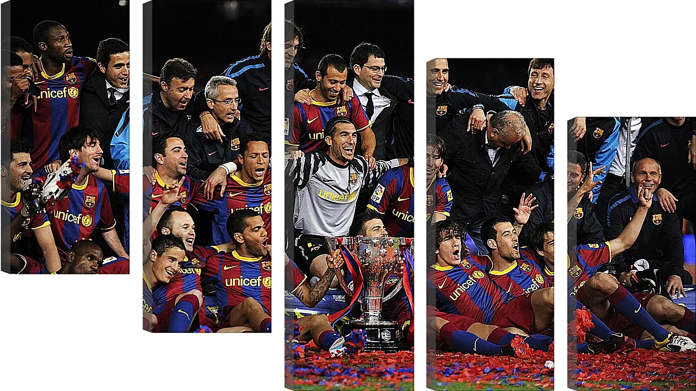 Модульная картина - Победа в Чемпионате Испании. ФК Барселона. FC Barcelona