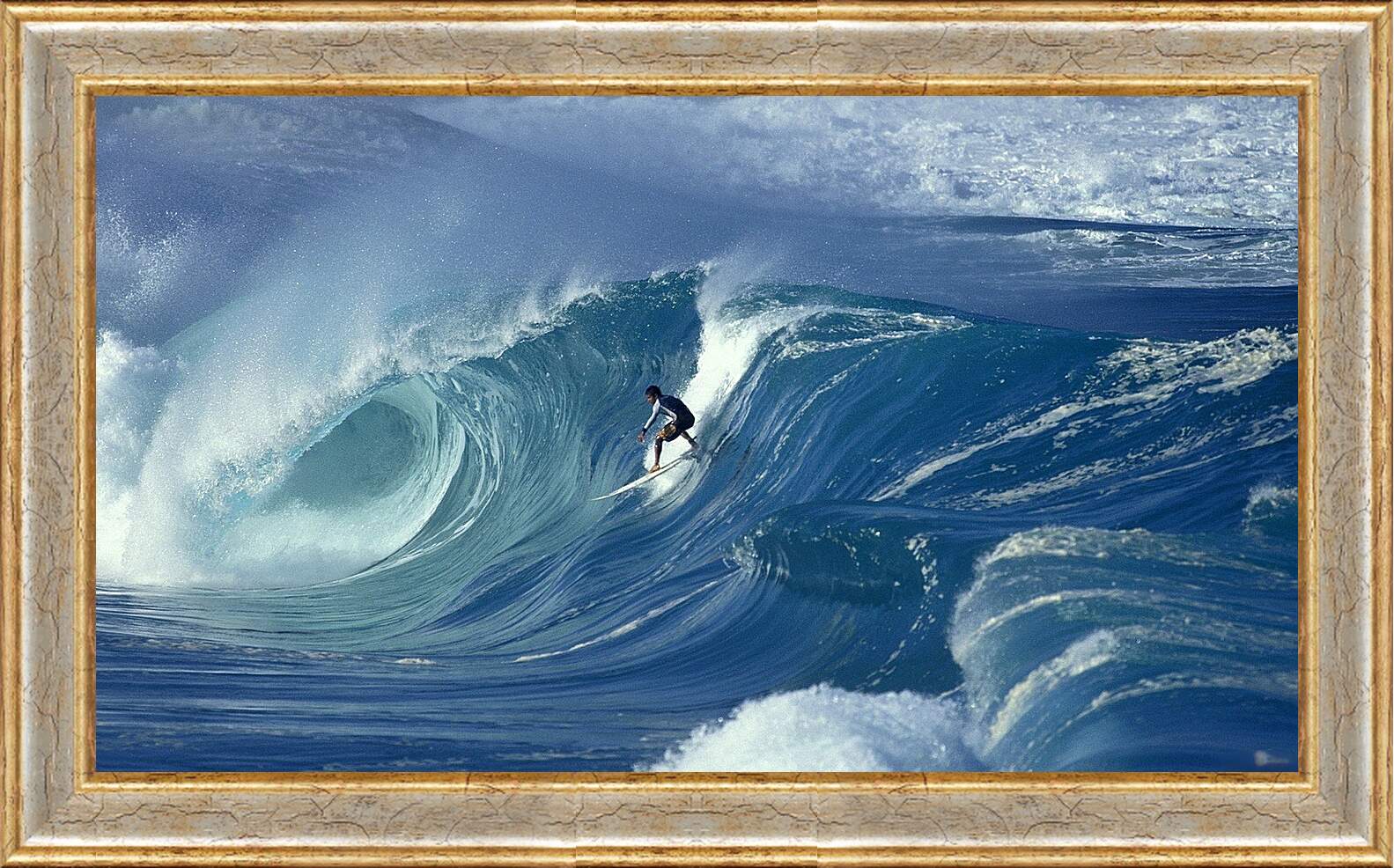 Картина в раме - Сёрфинг в море