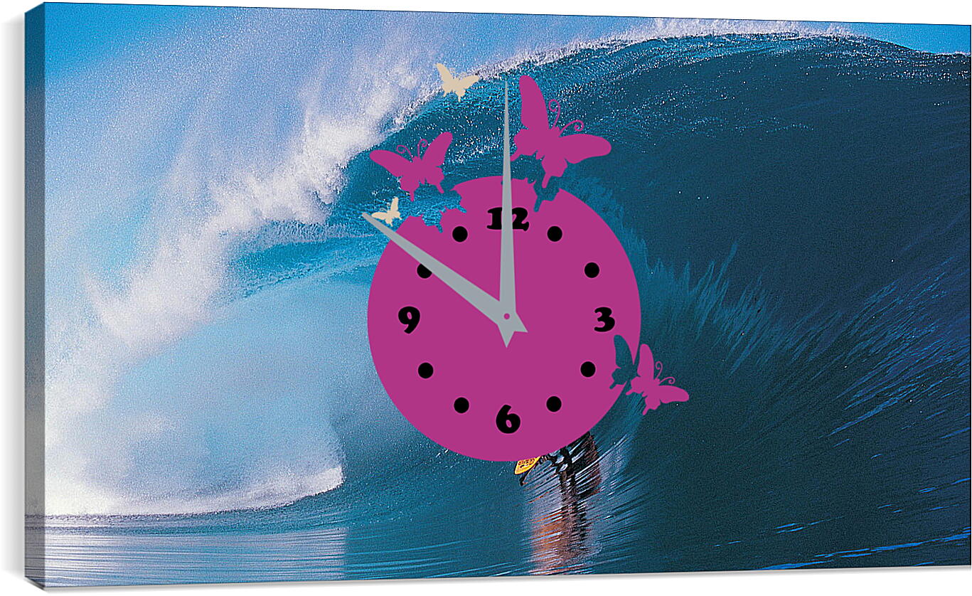 Часы картина - Сёрфингист под волной