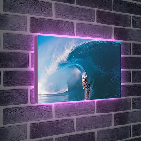Лайтбокс световая панель - Сёрфингист под волной