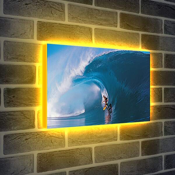 Лайтбокс световая панель - Сёрфингист под волной