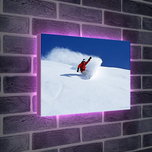 Лайтбокс световая панель - Оставляя за собой клубы снега