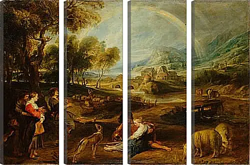 Модульная картина - Landscape with a Rainbow. Питер Пауль Рубенс