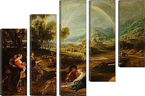 Модульная картина - Landscape with a Rainbow. Питер Пауль Рубенс
