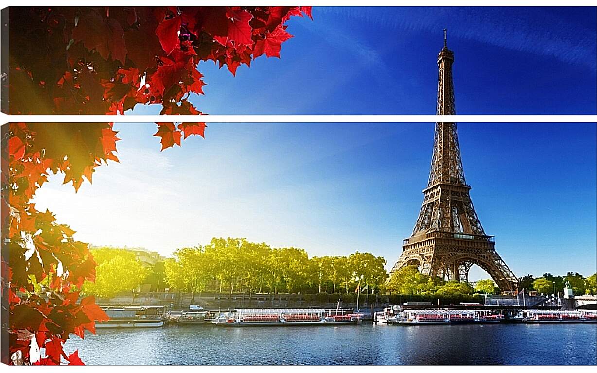 Модульная картина - Париж. Эйфелева башня, осень
