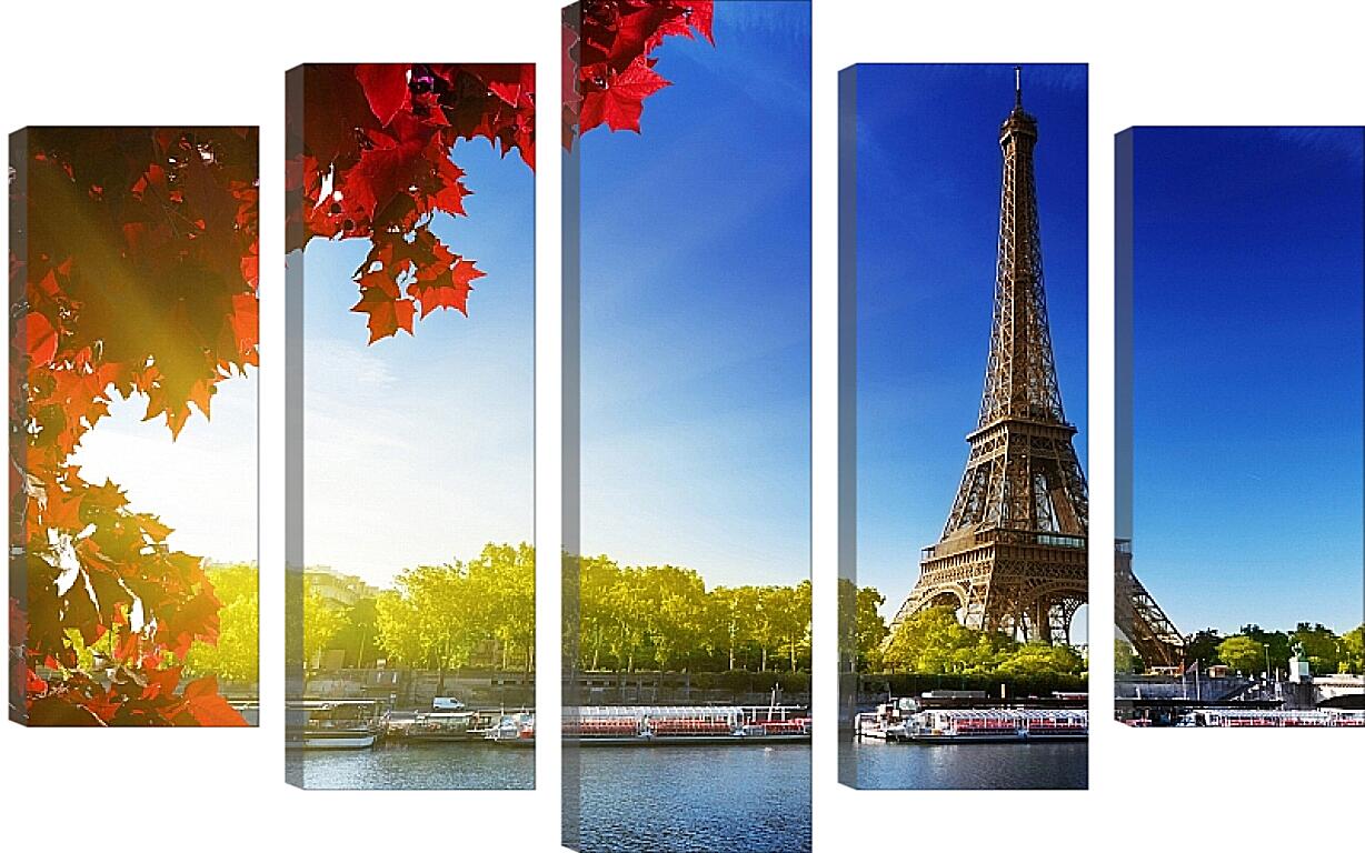 Модульная картина - Париж. Эйфелева башня, осень