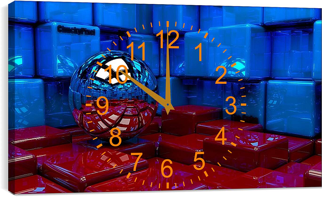 Часы картина - Шар 3D