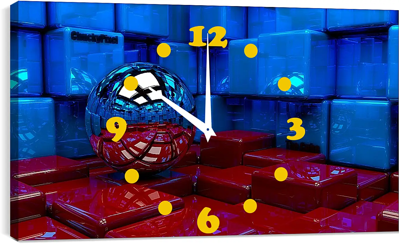Часы картина - Шар 3D