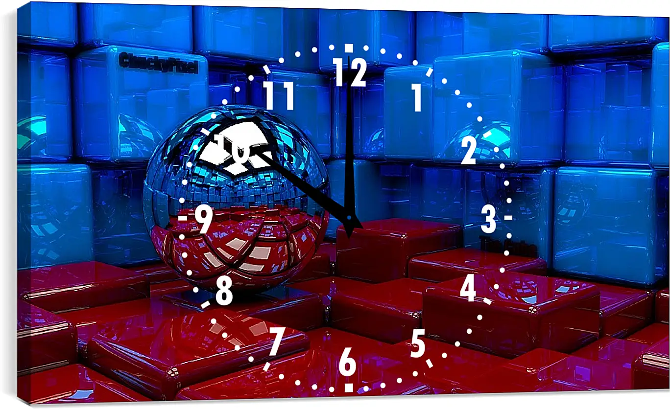 Часы картина - Шар 3D