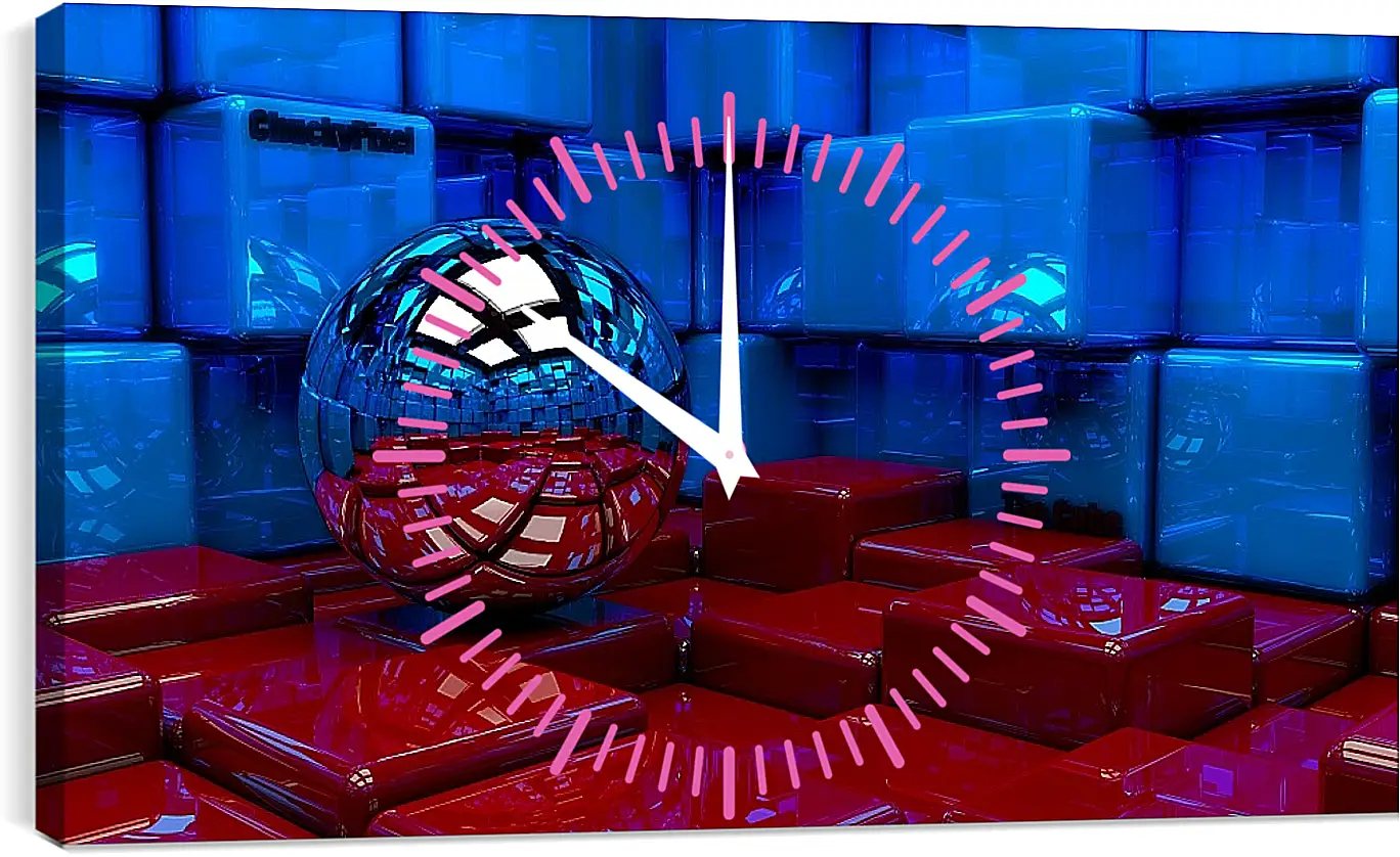 Часы картина - Шар 3D