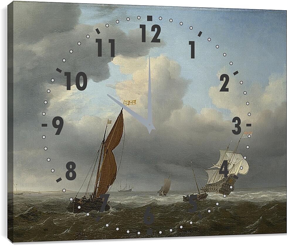 Часы картина - Корабль в море