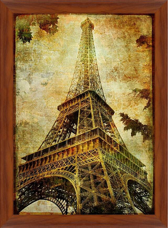 Картина в раме - Париж эйфелева башня