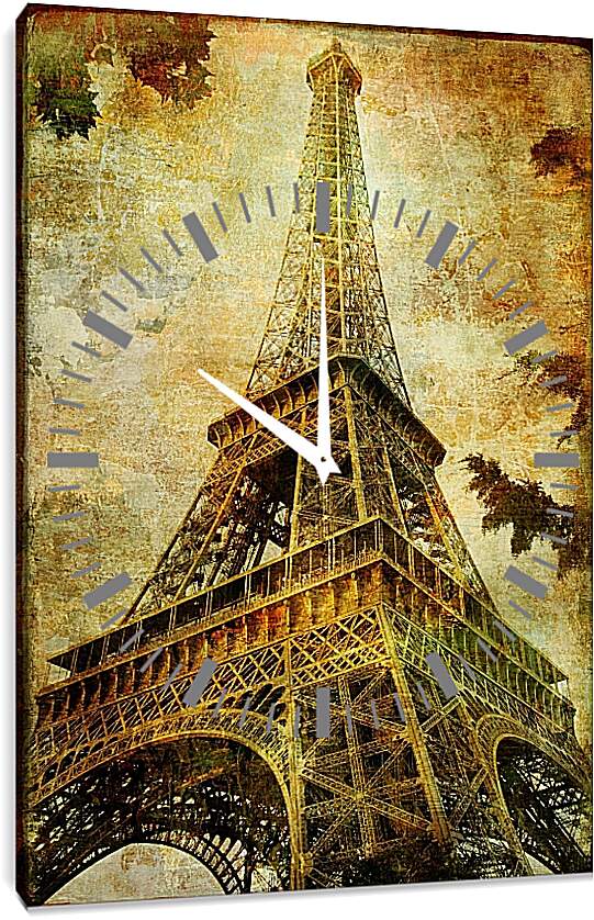 Часы картина - Париж эйфелева башня