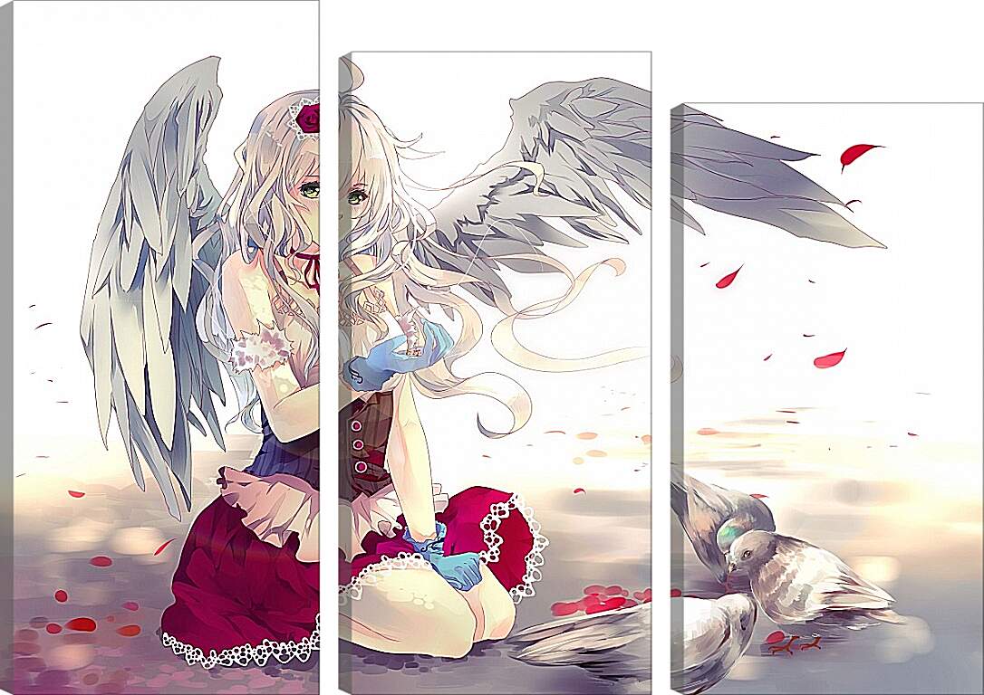 Модульная картина - Аниме, девушка с крыльями