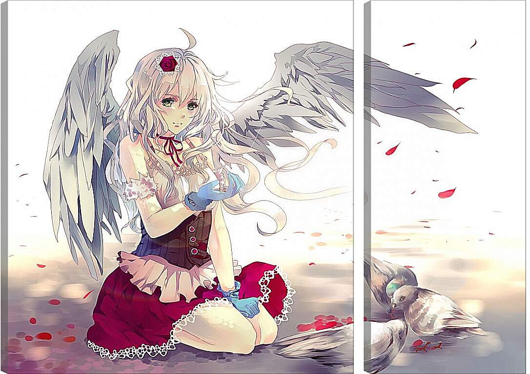 Модульная картина - Аниме, девушка с крыльями