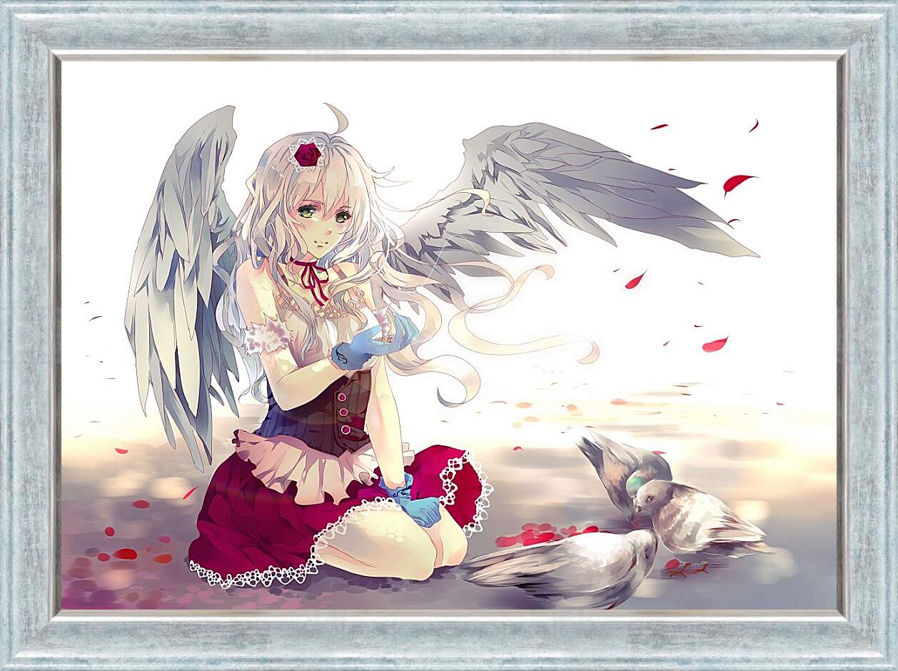 Картина в раме - Аниме, девушка с крыльями
