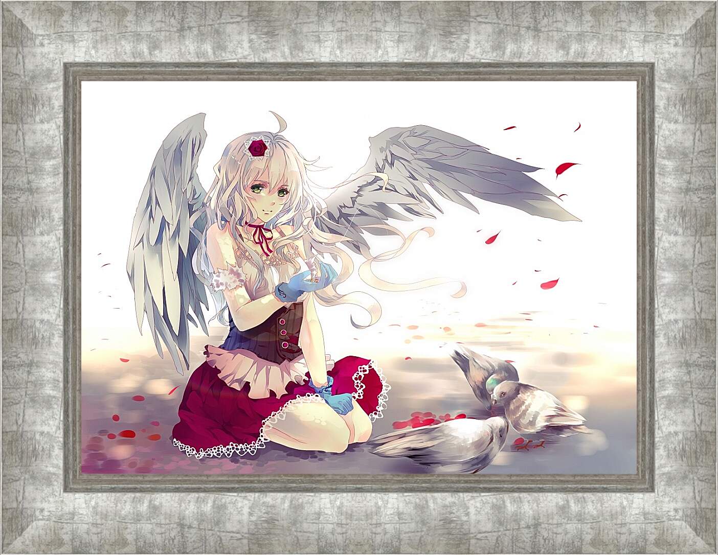 Картина в раме - Аниме, девушка с крыльями