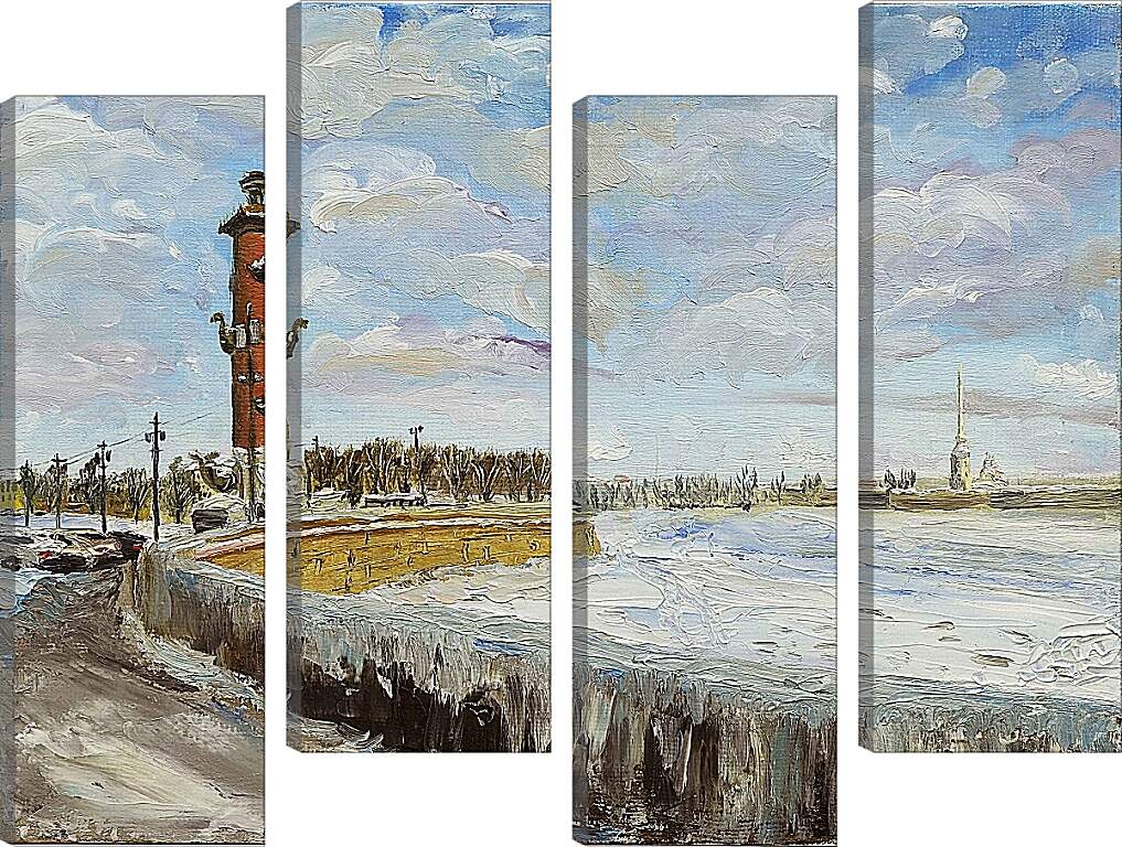 Модульная картина - Берег Невы. Санкт Петербург